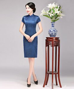 silk simple cheongsam-062-07
