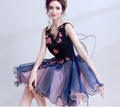 v neck cocktail dress-171-01