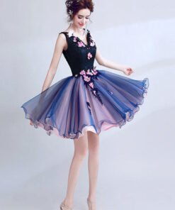 v neck cocktail dress-171-05