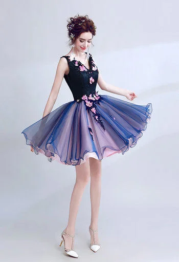 v neck cocktail dress-171-05