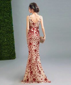 v neck evening dress-258-01
