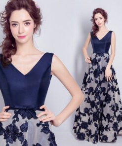 v neck evening dress-280-05