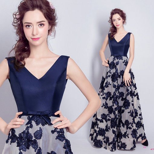 v neck evening dress-280-05