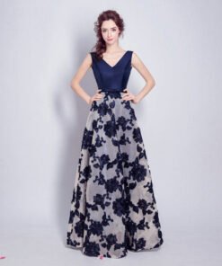 v neck evening dress-280-08