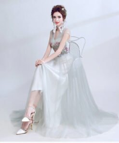 v neck evening dress-293-02