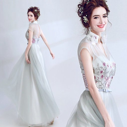 v neck evening dress-293-03