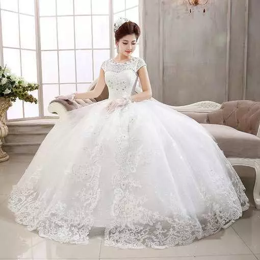 Buy Wedding Gowns Simple Wedding Dress Ballgown Wedding Dress Strap Wedding  Dress Online in India - Etsy