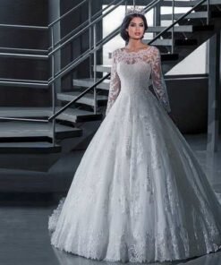 wedding dress with sleeve-353-01