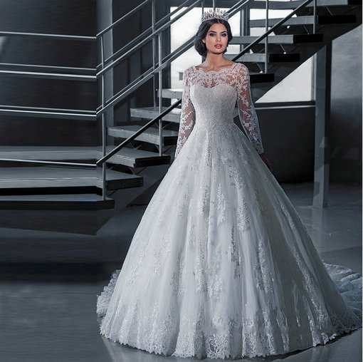 wedding dress with sleeve-353-01