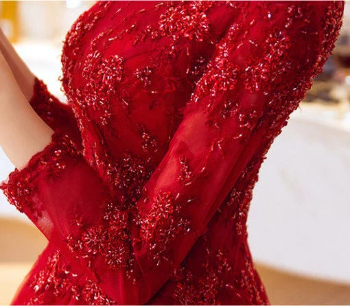 evening gowns with sleeve-372-004