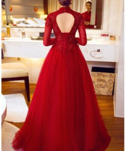 evening gowns with sleeve-372-006