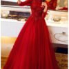 evening gowns with sleeve-372-007