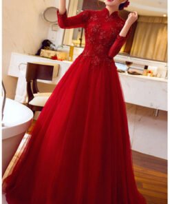 evening gowns with sleeve-372-008
