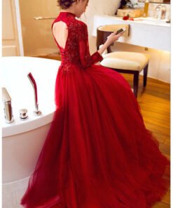 evening gowns with sleeve-372-009