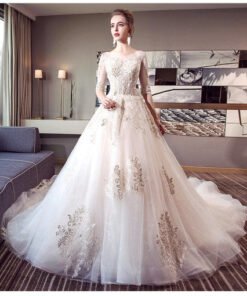 long sleeve wedding dress-374-005