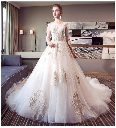  Off  Shoulder  Ball Gown  Long  Sleeves  Wedding  Dresses  