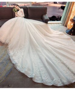 wedding dress with train-377-002