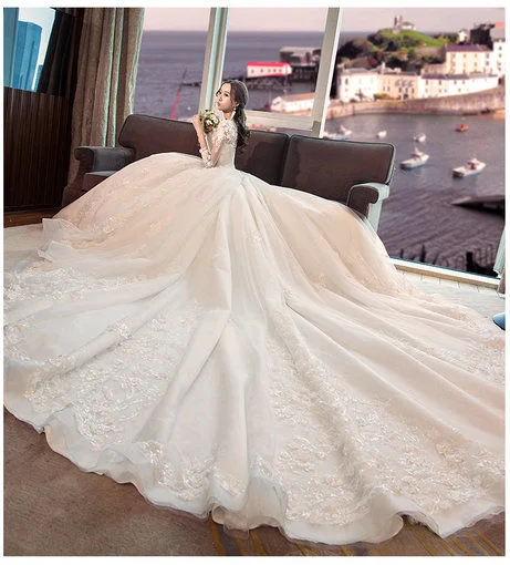 Long Sleeve Wedding Dress With Train Maternity Dress - Cheap Prom Dress,Evening  Dress & Wedding Dress online|Isueer