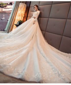 wedding dress with train-377-004