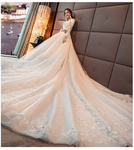 wedding dress with train-377-004