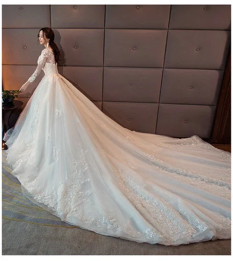 wedding dress with train-377-005