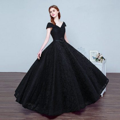 black long prom dress Evening Gown Party Dress main image 1