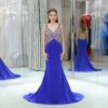 blue evening gown with train 0525-04