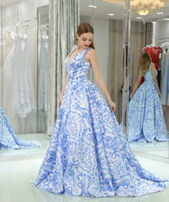 deep v evening gown 0526-02