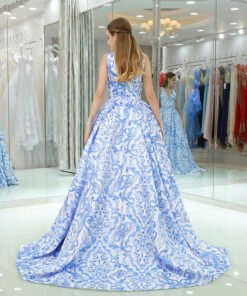 deep v evening gown 0526-04