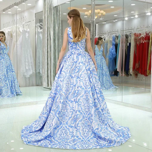 deep v evening gown 0526-04