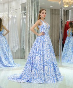 deep v evening gown 0526-05