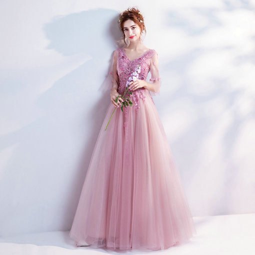 evening dress long sleeve 0501-04