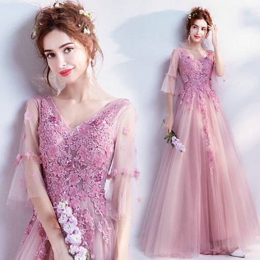 evening dress long sleeve 0501-05