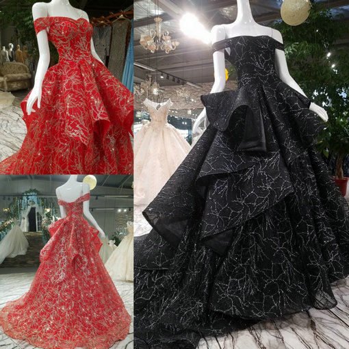 haute couture black dress 0488-05