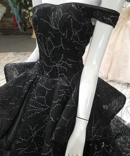 haute couture black dress 0488-08