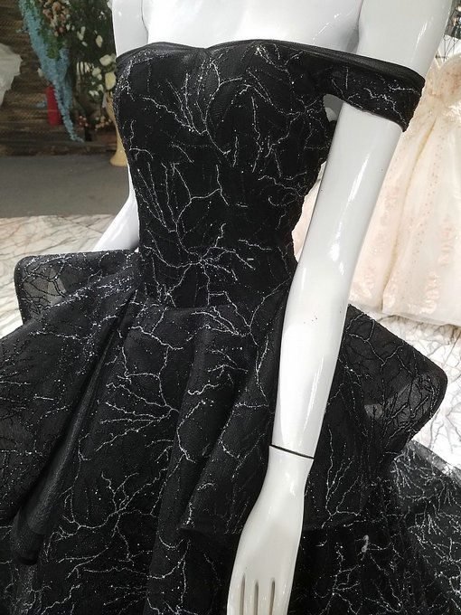 haute couture black dress 0488-08