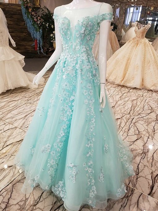 haute couture green dress 0491-01