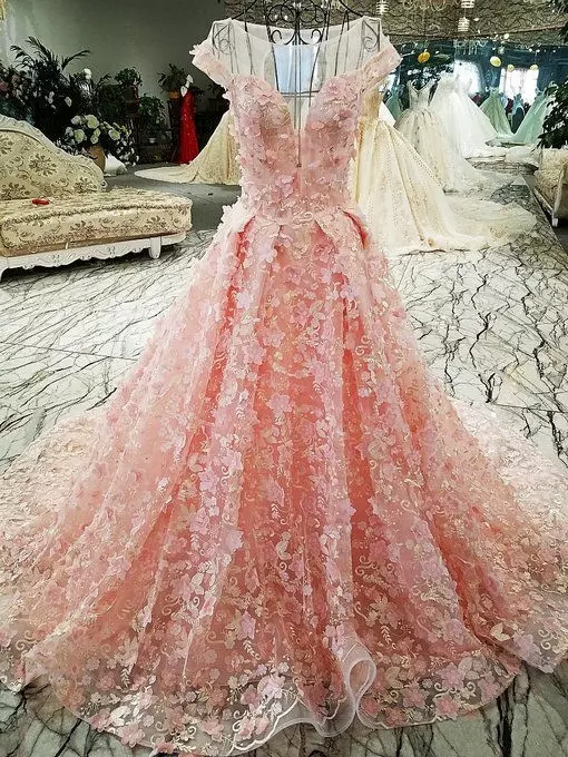 strapless open back dress Light Pink Dress for Wedding main image 0