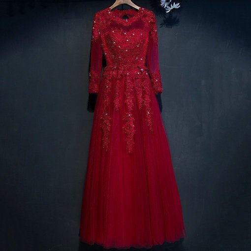 long sleeve evening dress0447-04