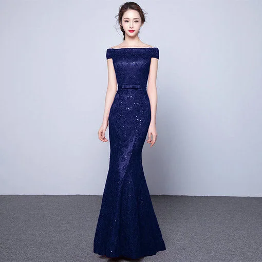 blue dress with green heels Ruffle-Hem Long Prom Dress with Strappy Open Back Baby Blue / 4