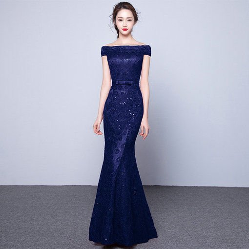 Off Shoulder Mermaid Long Evening Gown Cheap