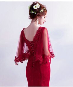 mermaid evening dress red 0500-03