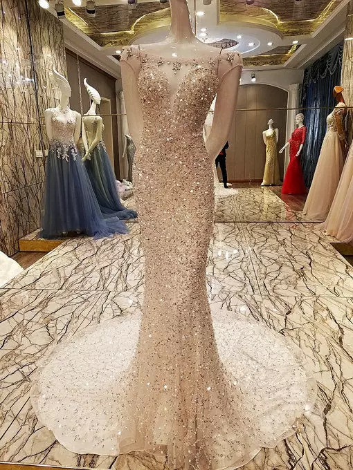 mermaid evening gown 0508-08