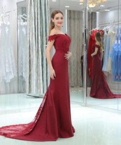 off shoulder evening gown 0522-02