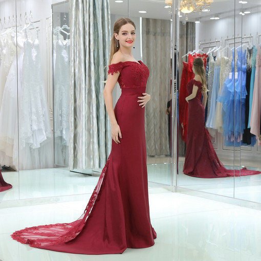 off shoulder evening gown 0522-02