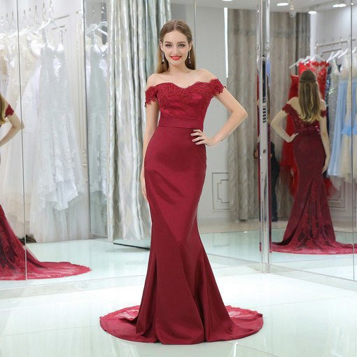 off shoulder evening gown 0522-03