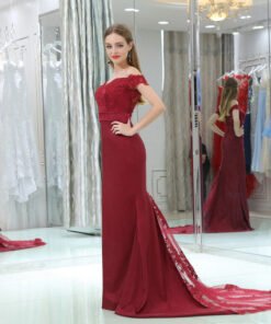 off shoulder evening gown 0522-04