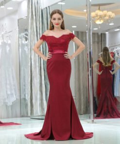 off shoulder evening gown 0522-05