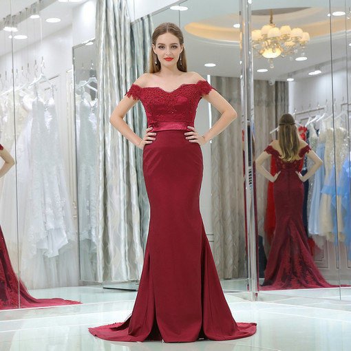 off shoulder evening gown 0522-05