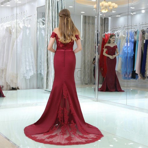 off shoulder evening gown 0522-06